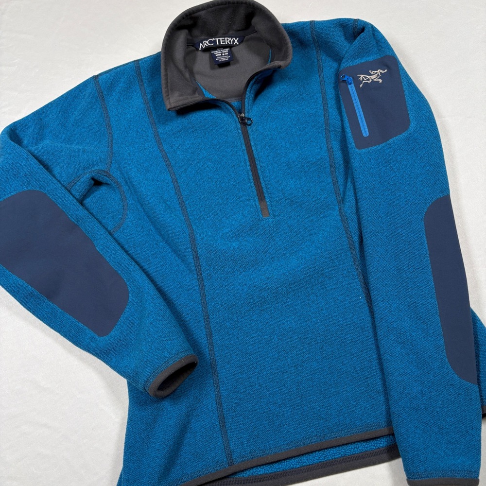 Arc'teryx Apache AR Womens Medium 1/4 Zip Fleece Calypso Blue Made In Canada